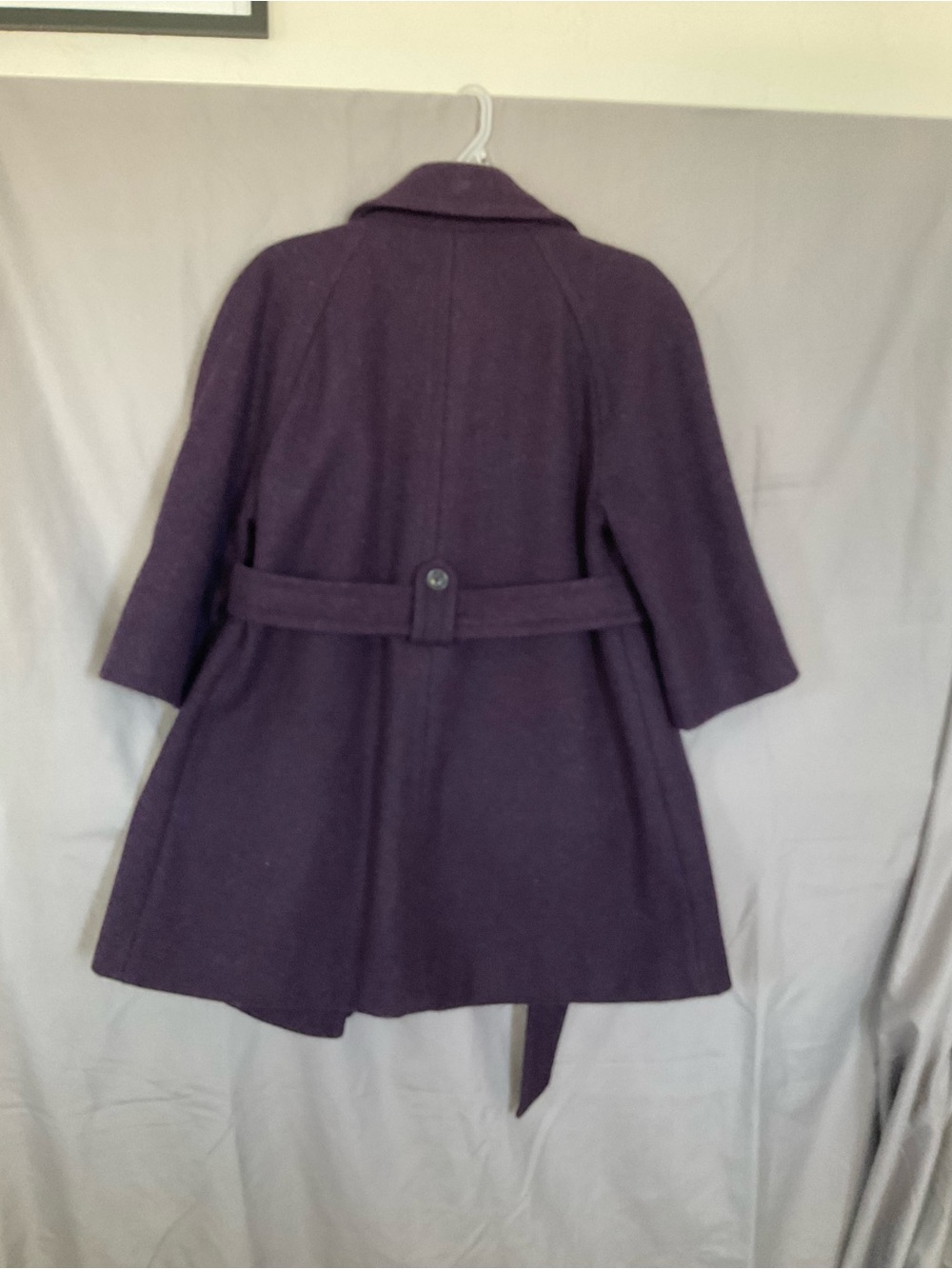 GAP Wool Belted Pea Coat - Deep Purple